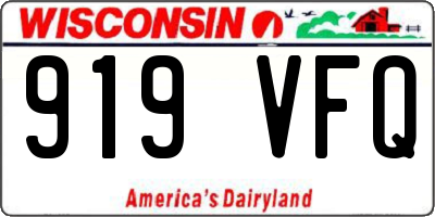 WI license plate 919VFQ