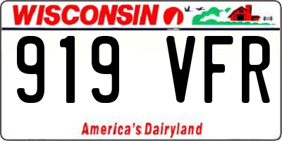 WI license plate 919VFR