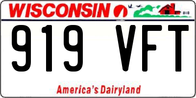 WI license plate 919VFT