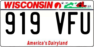 WI license plate 919VFU