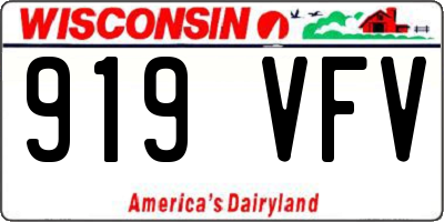 WI license plate 919VFV