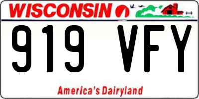 WI license plate 919VFY