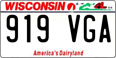 WI license plate 919VGA