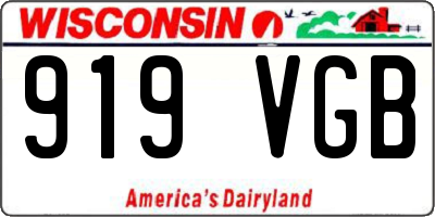 WI license plate 919VGB