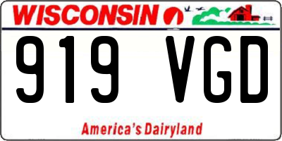 WI license plate 919VGD