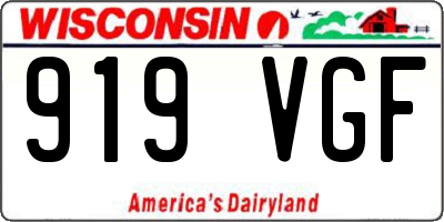 WI license plate 919VGF