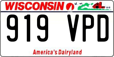 WI license plate 919VPD