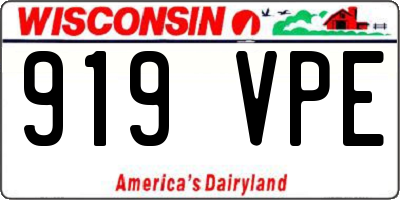 WI license plate 919VPE