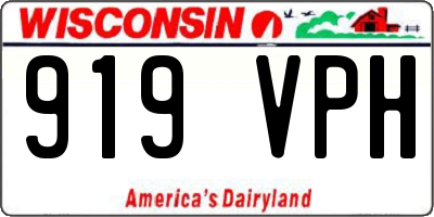 WI license plate 919VPH