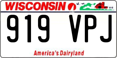 WI license plate 919VPJ