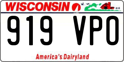 WI license plate 919VPO