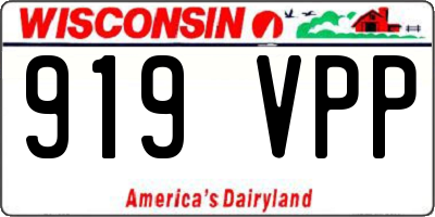 WI license plate 919VPP