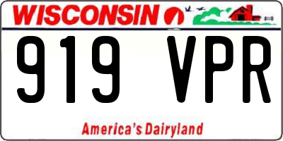 WI license plate 919VPR
