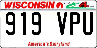 WI license plate 919VPU
