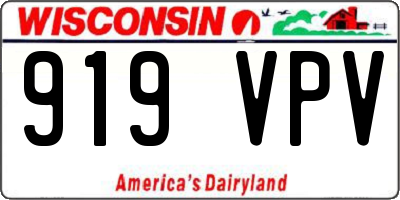 WI license plate 919VPV