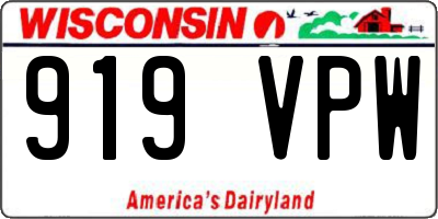 WI license plate 919VPW