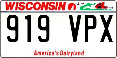 WI license plate 919VPX