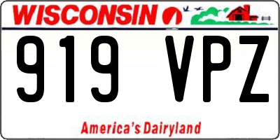 WI license plate 919VPZ
