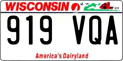 WI license plate 919VQA