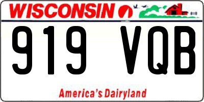 WI license plate 919VQB
