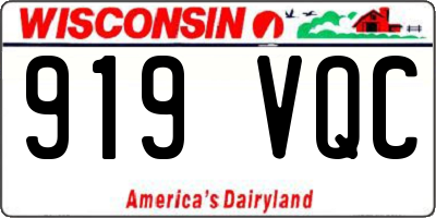 WI license plate 919VQC