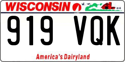 WI license plate 919VQK