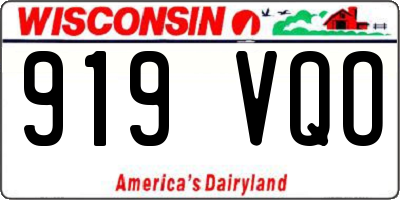 WI license plate 919VQO