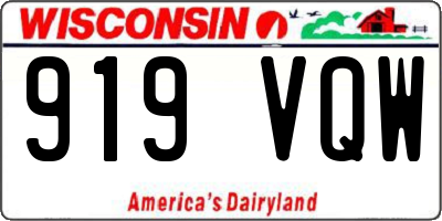 WI license plate 919VQW