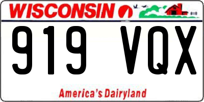 WI license plate 919VQX