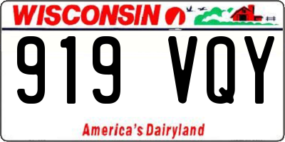 WI license plate 919VQY