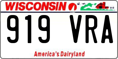 WI license plate 919VRA