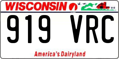 WI license plate 919VRC