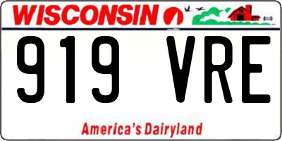 WI license plate 919VRE