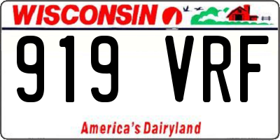 WI license plate 919VRF