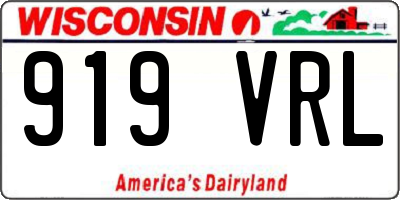 WI license plate 919VRL