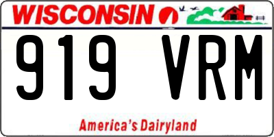 WI license plate 919VRM