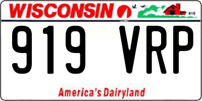 WI license plate 919VRP