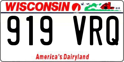 WI license plate 919VRQ