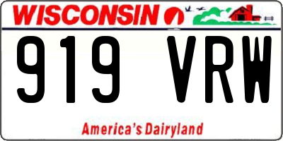 WI license plate 919VRW