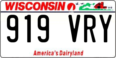 WI license plate 919VRY
