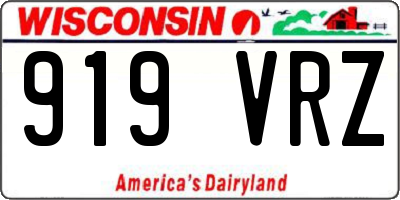 WI license plate 919VRZ