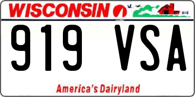 WI license plate 919VSA