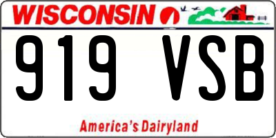 WI license plate 919VSB