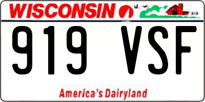 WI license plate 919VSF