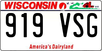 WI license plate 919VSG