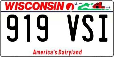WI license plate 919VSI