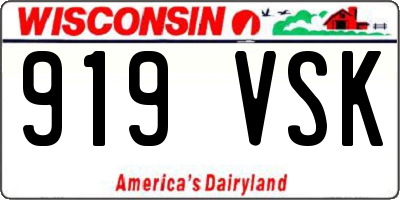 WI license plate 919VSK