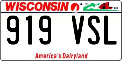 WI license plate 919VSL