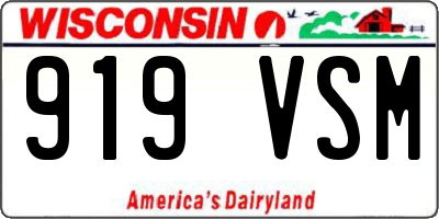 WI license plate 919VSM