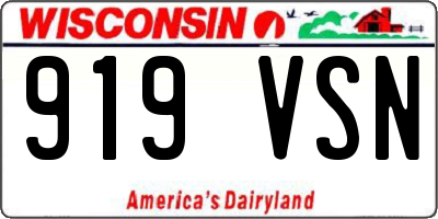 WI license plate 919VSN